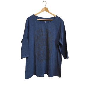 AVE Leisure Women Long Sleeve Top Blouse, Size 18/20, Color Blue